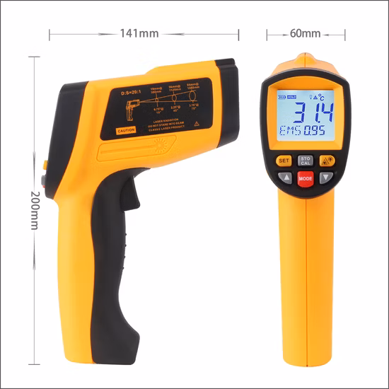Non-Contact IR Infrared Digital Temperature Precise Gun Thermometer 200~1650c