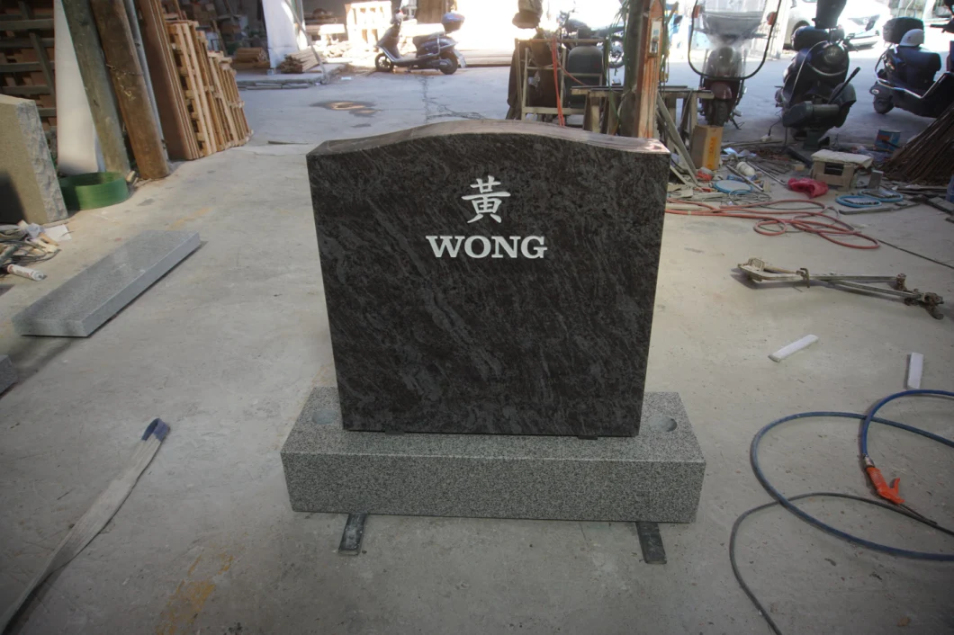 Cheap Single Upright Granite Grave Headstone Memorial Markers with Bases