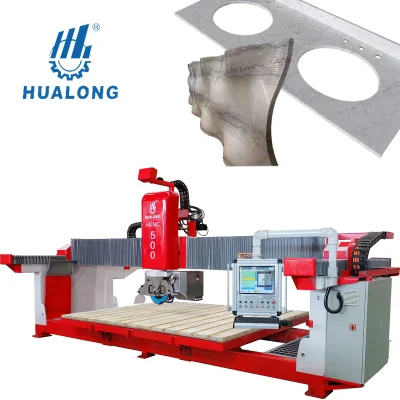 기본 사용자 정의 Hualong Machinery 이탈리아 프로그램 소프트웨어 5 축 CNC 브리지 톱 대리석 및 석영 주방 조리대 제조용 석재 타일 커터 절단기